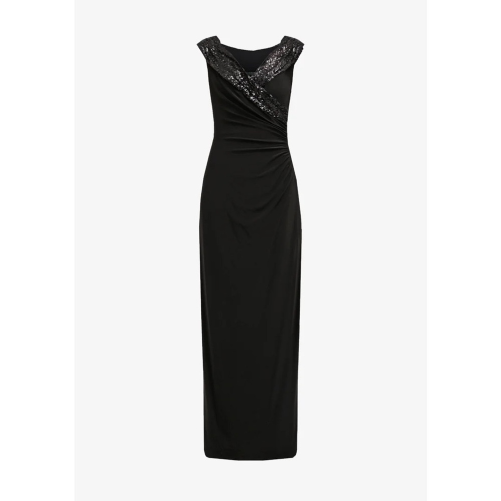 Like New Lauren Ralph Lauren Black Sequin Embellished Maxi Dress - Picture 3 of 15